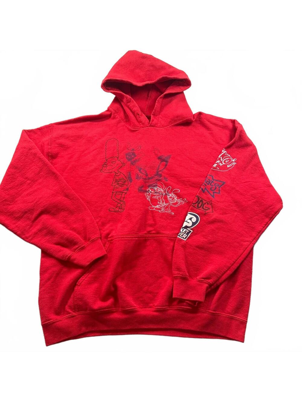 Vintage-Style Nickelodeon 90s Characters Graphic Hoodie